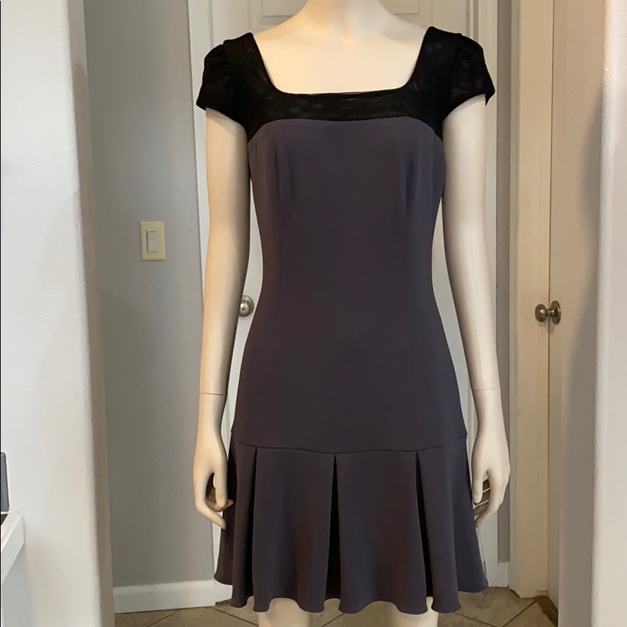 Jay Godfrey Cap Sleeves Grey/Black Dress Size 4